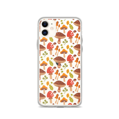 Clear Mushroom iPhone 14 Pro Max Case, Transparent Cute Aesthetic iPhone 13 12 11 Mini SE 2020 XS Max XR X 8 7 Plus Cell Phone Cover