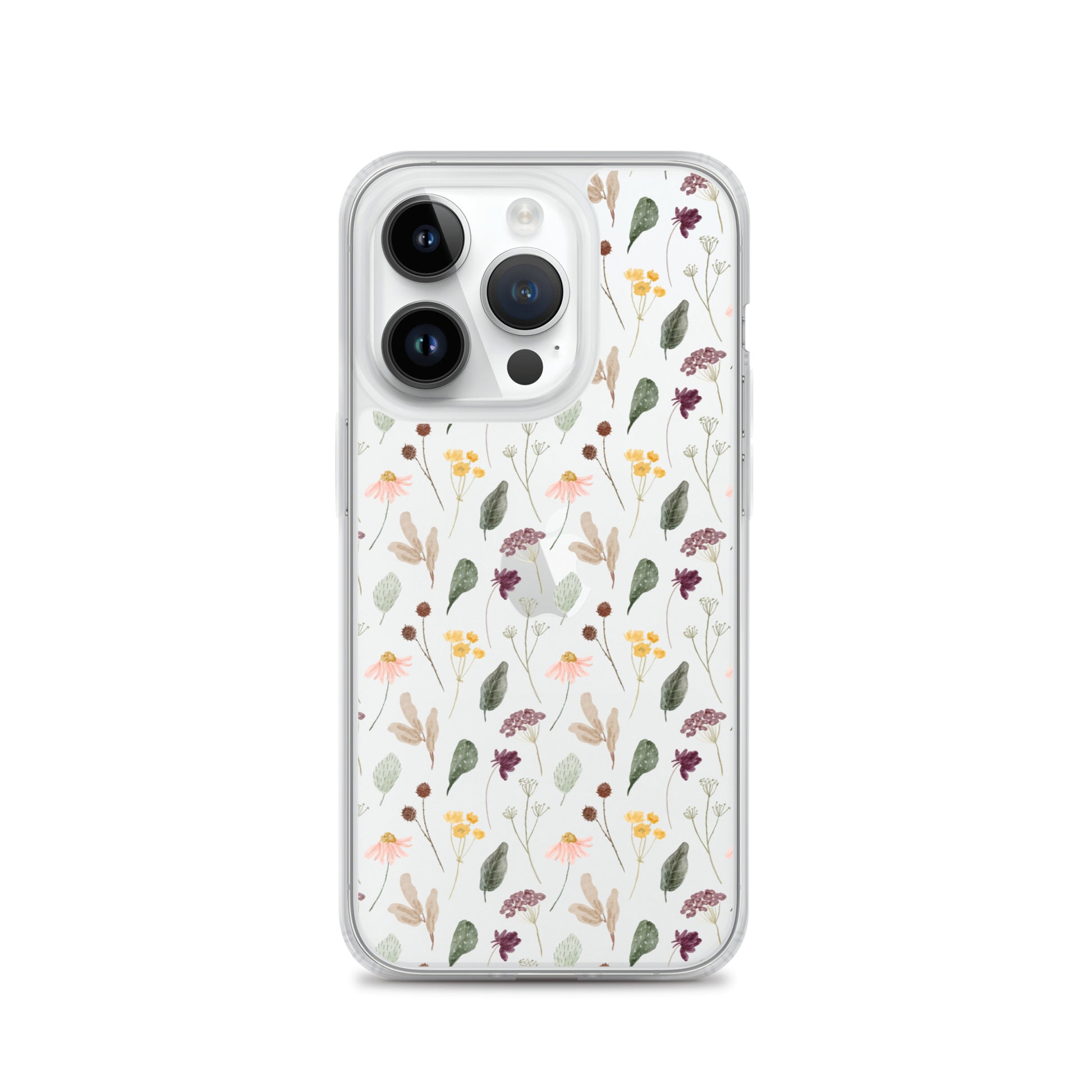 Wild Flowers Clear iPhone 14 13 Pro Max Case, Watercolor Transparent Aesthetic iPhone 12 11 Mini SE 2020 XS Max XR X 7 Plus 8 Cell Phone Starcove Fashion