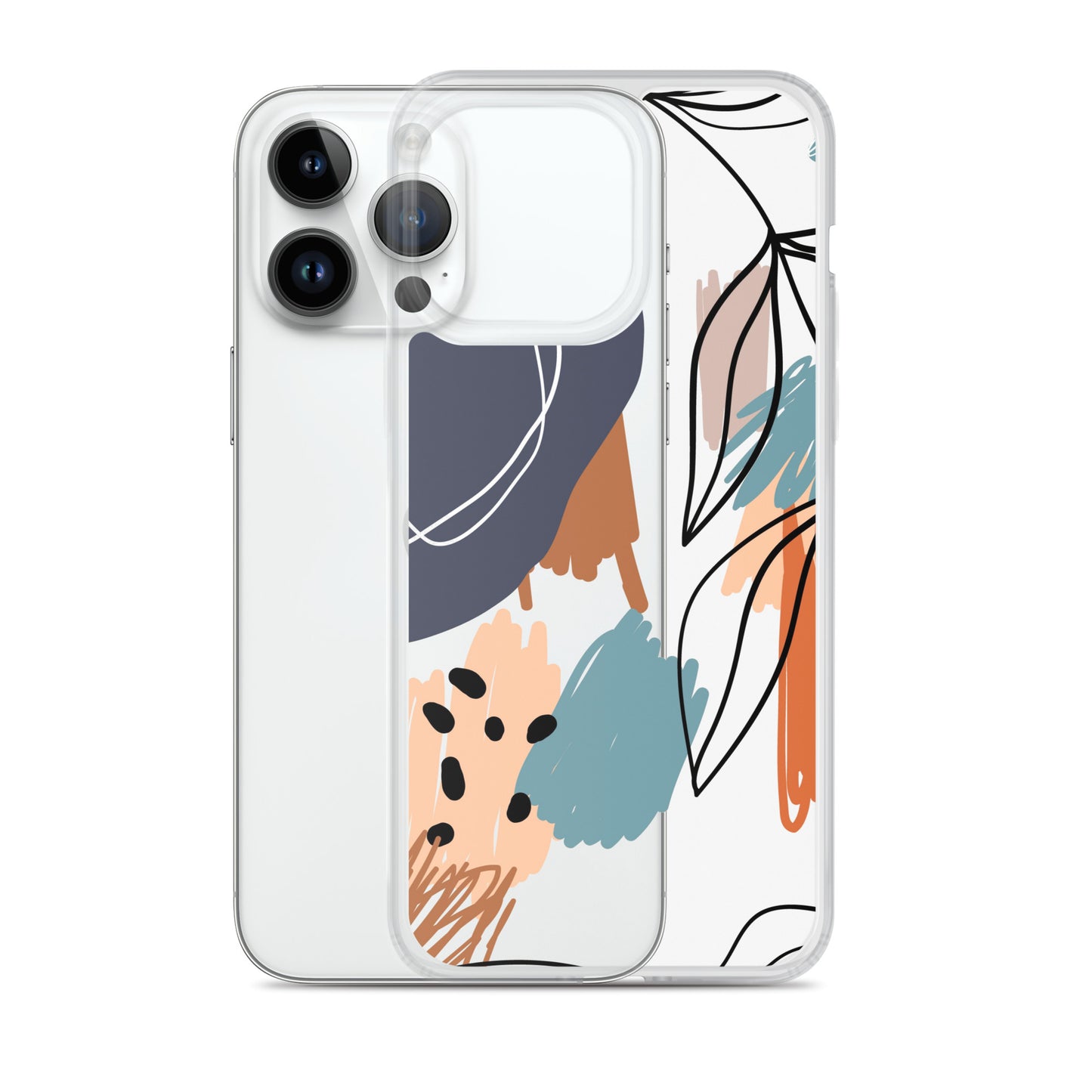 Abstract Pattern Clear iPhone 14 13 12 Pro Max Case, Geometric Print Cute Aesthetic iPhone 11 Mini SE 2020 XS Max XR X 8 7 Plus Transparent Starcove Fashion