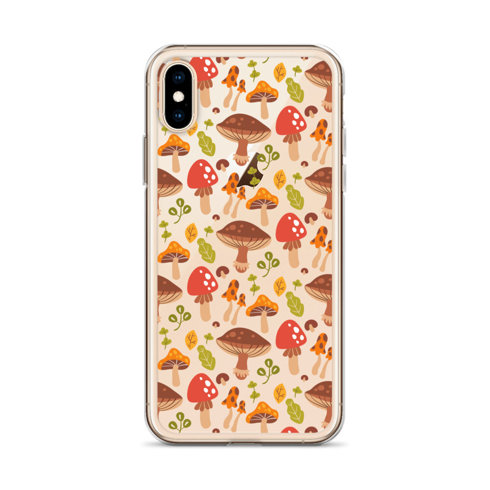 Clear Mushroom iPhone 14 Pro Max Case, Transparent Cute Aesthetic iPhone 13 12 11 Mini SE 2020 XS Max XR X 8 7 Plus Cell Phone Cover