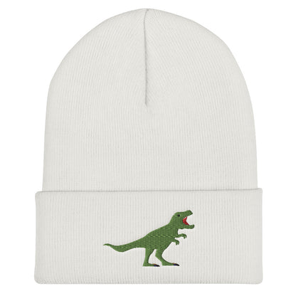 Trex Dino Embroidered Cuffed Beanie, Dinosaur Embroidery Party Men Women Stretchy Winter Adult Aesthetic Warm Hat Gift Starcove Fashion