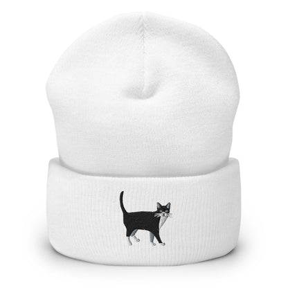 Tuxedo Cat Embroidered Cuffed Beanie, Embroidery Party Men Women Stretchy Winter Adult Aesthetic Cap Hat Gift Starcove Fashion