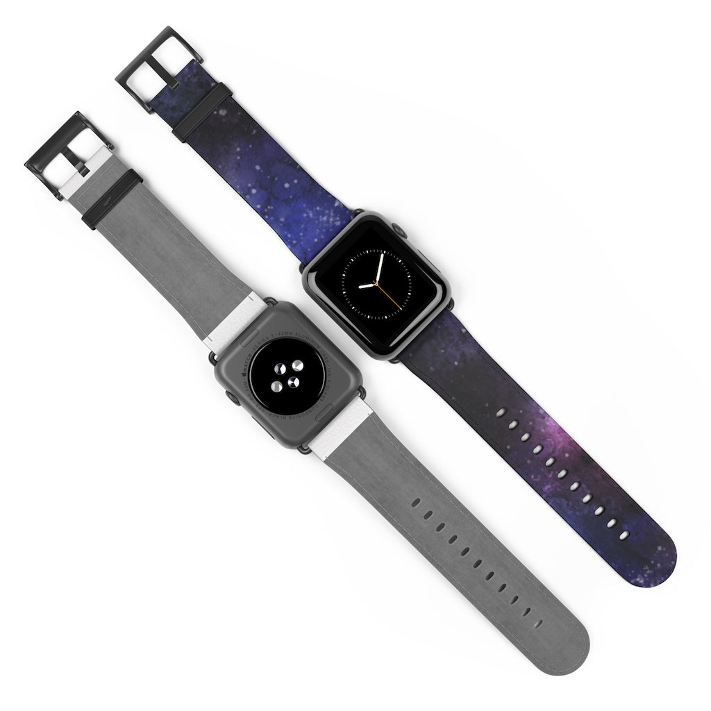 Galaxy Watch Band, Stars Constellation Space Apple  iWatch Designer Vegan Faux Leather 38mm 40mm 42mm 44mm Size Series 1 2 3 4 5 Strap Starcove Fashion