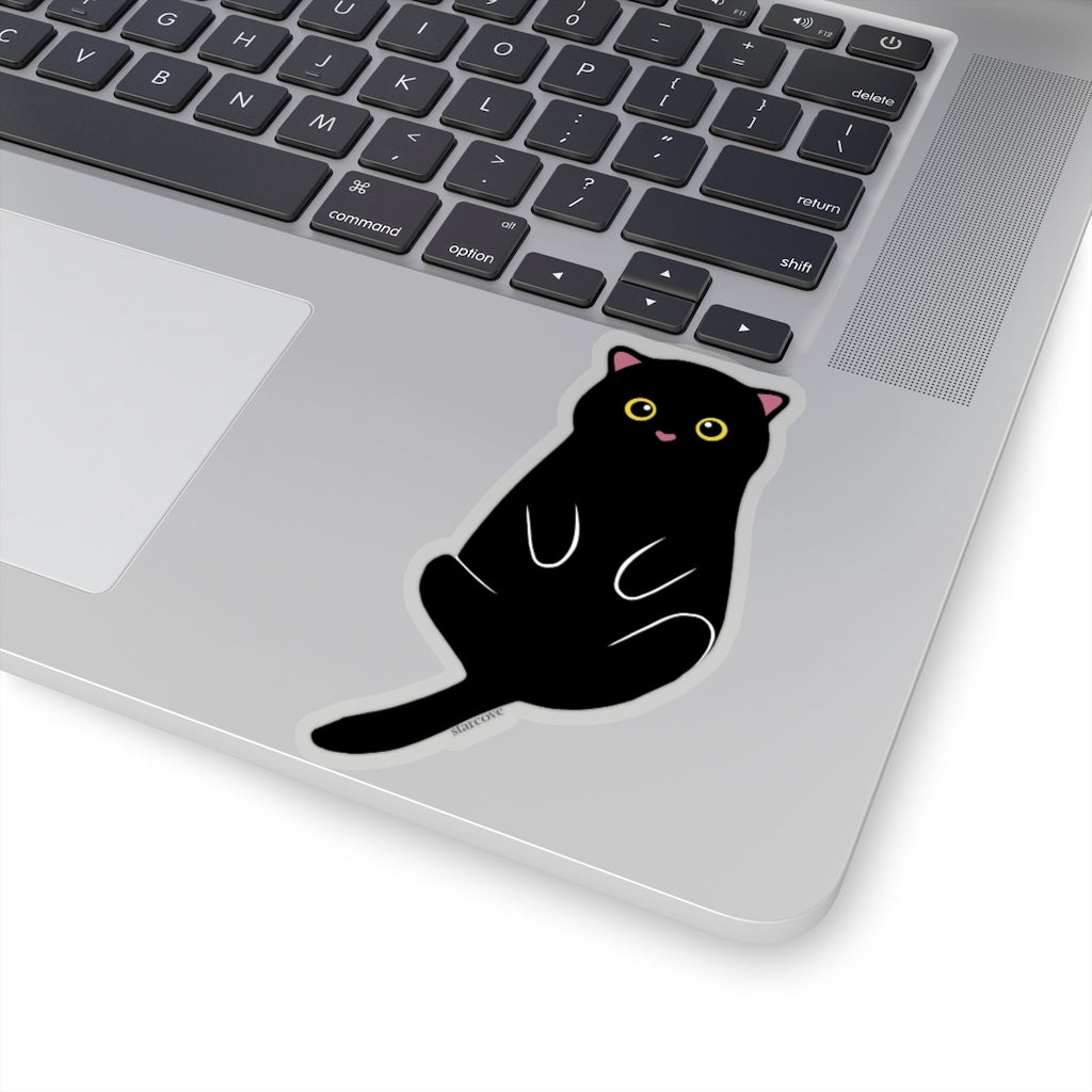 Black Cat Laptop Sticker