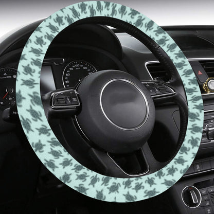 Sea Turtles Steering Wheel Cover with Anti-Slip Insert, Beach Ocean Green Color Car Auto Driving Wrap Protector Women Accessories