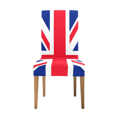 Union Jack Flag Dining Chair Seat Covers, United Kingdom UK Red White Blue British Stretch Slipcover Furniture Dining Room Home Decor Starcove Fashion