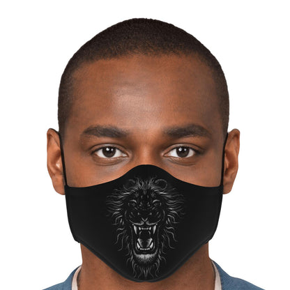 Black Lion Head Face Mask With Filter, Wild Fabric Dust Cloth Mouth Cover Fashion Washable Reusable Adult Men Women Kids Rave Mask Starcove Fashion