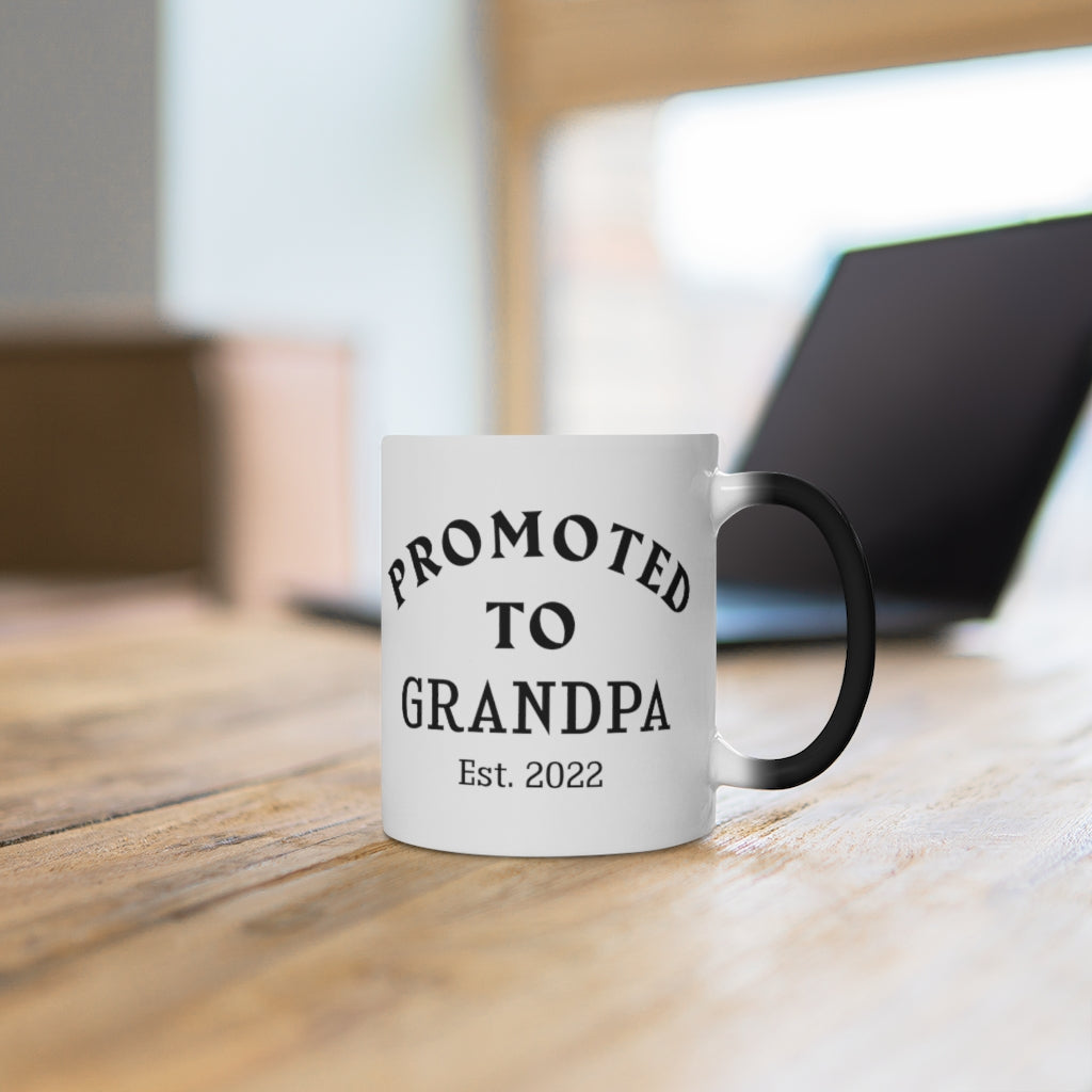Pregnancy Announcement Color Changing Mugs, Promoted to Grandpa, Heat Magic Funny New Grandpa Dad Coffee Mug, New Baby Starcove Fashion