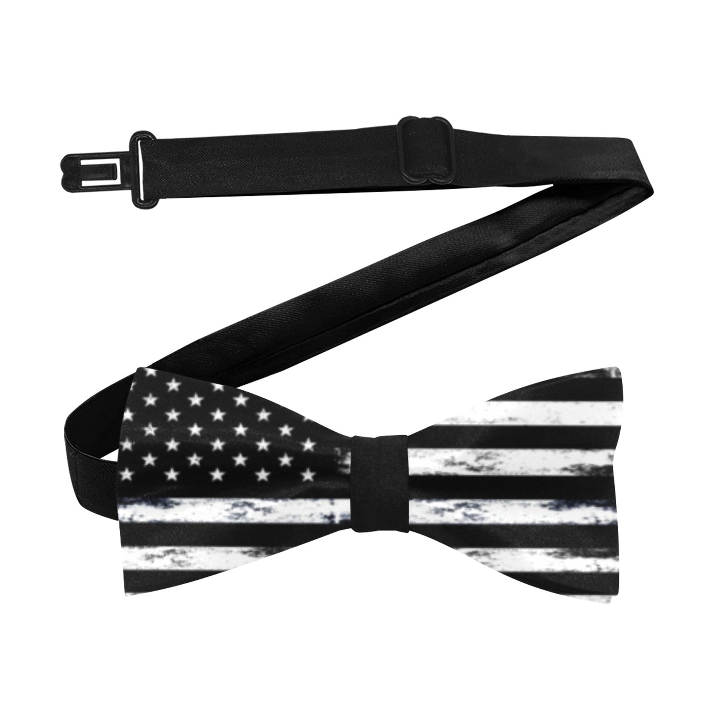 USA American Flag Bow Tie, Distressed Black Design Patriotic Classic Chic Adjustable Bowtie Gift Him Men Tuxedo Groomsmen Necktie Wedding Starcove Fashion