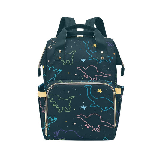 Dinosaur Diaper Bag Backpack, Cute Dino Green Baby Boy Girl Waterproof Insulated Pockets Stylish Mom Dad Designer Men Women Multipurpose
