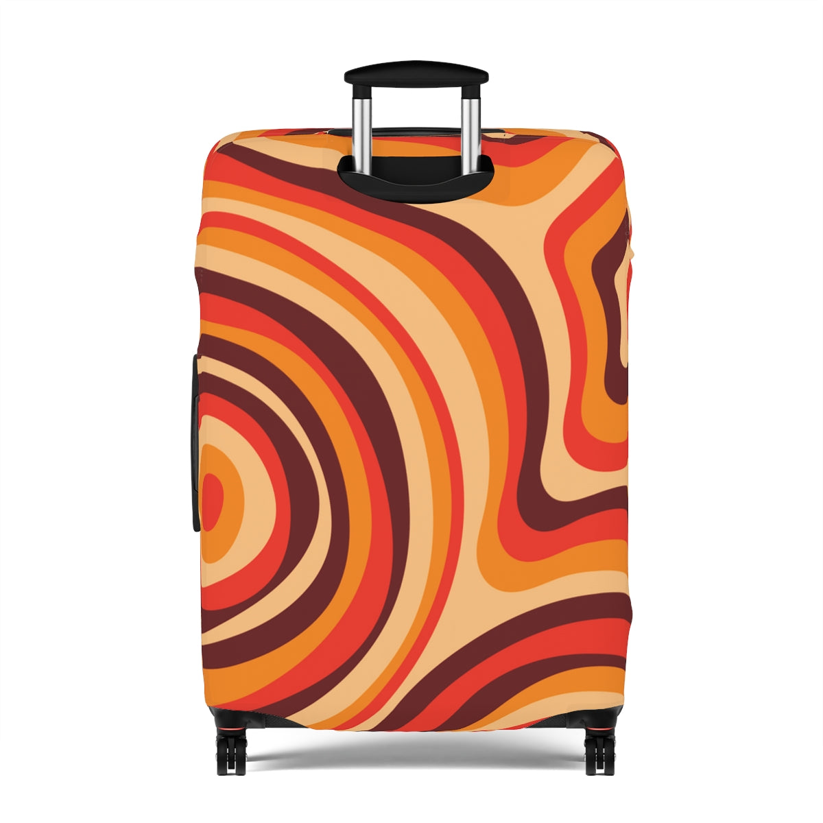 Retro Luggage Cover, Vintage Mid Modern 70s Brown Orange Suitcase Protector Hard Carry On Bag Washable Large Small Aesthetic Starcove Fashion