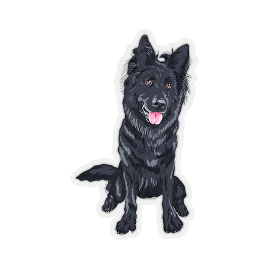 Groenendael Dog Sticker, Belgian Shephard Cute Decal Label Phone Macbook Small Large Cool Art Computer Hydro Flask Starcove Fashion