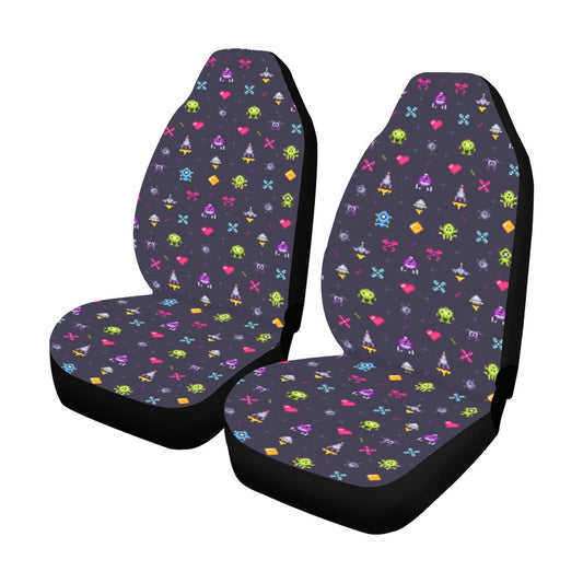 Arcade Gaming Car Seat Covers 2 pc, Pixel Art Video Game 80s 90s Pattern Front Seat Covers, Car SUV Seat Protector Accessory Decoration Starcove Fashion