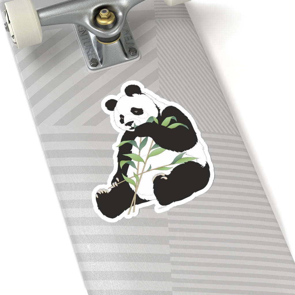 Giant Panda Sticker, Chinese Leaves Laptop Decal Vinyl Cute Waterbottle Tumbler Car Waterproof Bumper Aesthetic Die Cut Wall Mural Starcove Fashion