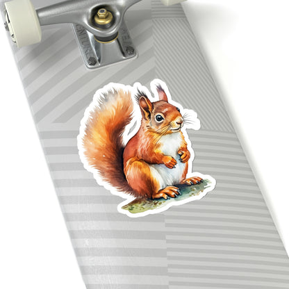 Squirrel Sticker, Animal Art Laptop Decal Vinyl Cute Waterbottle Tumbler Car Waterproof Bumper Aesthetic Die Cut Wall Clear