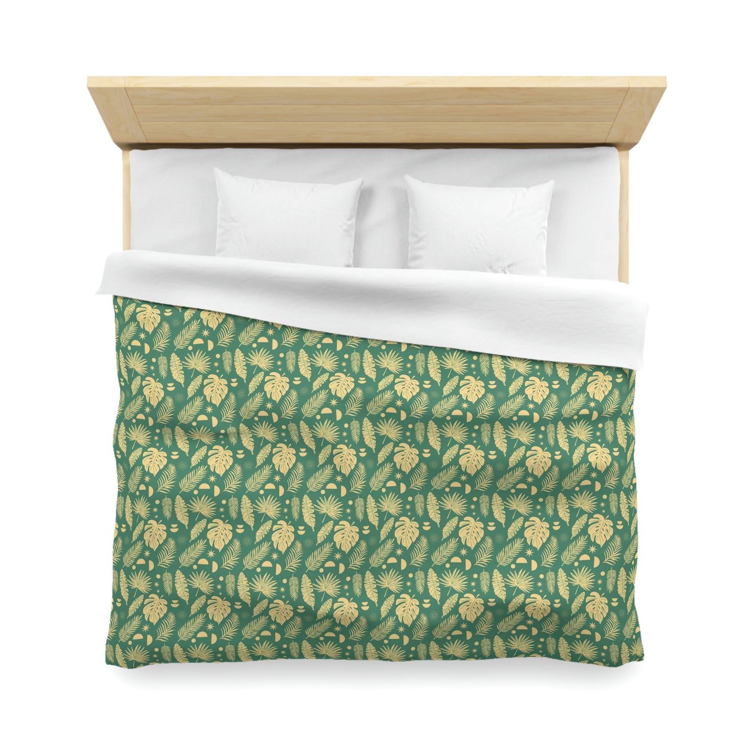 Palm Tree Duvet Cover, Green Tropical Bedding Queen King Full Twin XL Microfiber Unique Designer Bed Quilt Bedroom Decor