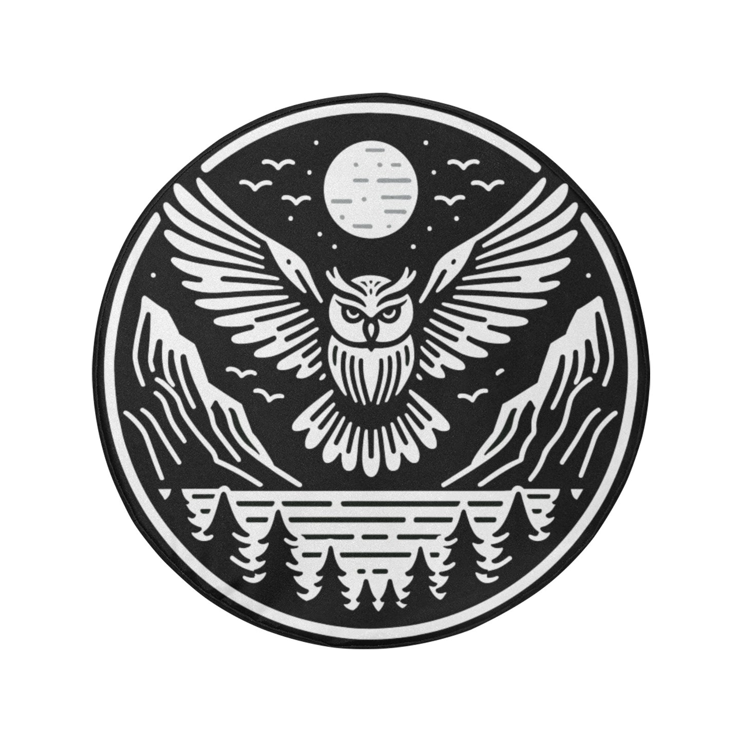 Owl Spare Tire Cover, Bird Mountains Backup Camera Hole Wheel Unique RV Spare Back Rear Cars Men Women Girls Trailer Campers