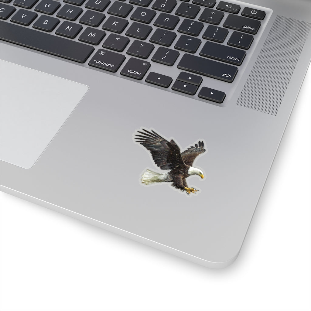 Bald Eagle Sticker, Claw flying American Bird Raptor Left to Right Laptop Decal Vinyl Waterbottle Tumbler Car Bumper Aesthetic Die Cut Starcove Fashion