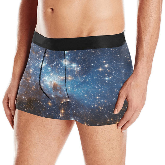 Galaxy Men Boxer Briefs, Stars Space Constellation Science Underwear Pouch Funny Sexy Anniversary For Him Honeymoon Birthday Plus Size