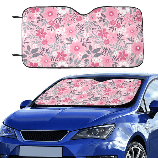 Pink Floral Cute Sun Windshield, Flowers Car SUV Accessories Auto Shade Protector Front Window Visor Women Girls Screen Cover Decor Starcove Fashion
