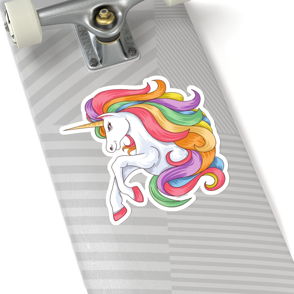 Unicorn Rainbow Sticker, Pastel Laptop Decal Vinyl Cute Waterbottle Tumbler Car Bumper Aesthetic Die Cut Wall Mural Starcove Fashion