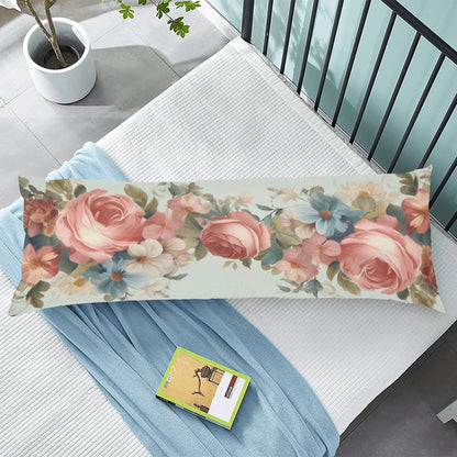 Vintage Pink Roses Body Pillow Case, Flowers Floral Retro Long Large Bed Accent Print Throw Decor Decorative Cover 20x54 Starcove Fashion