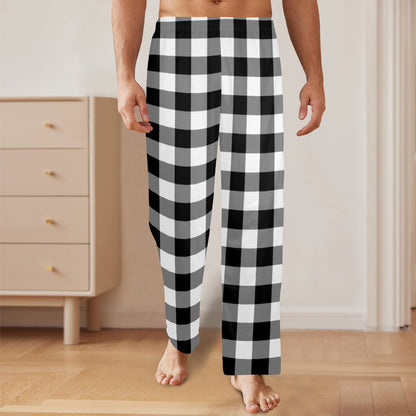 White Buffalo Plaid Pants Black And White Plaid Pj Pants Black And