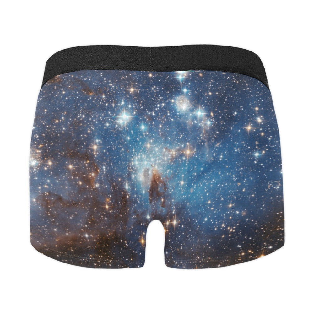 Galaxy Men Boxer Briefs, Stars Space Constellation Science Underwear Pouch Funny Sexy Anniversary For Him Honeymoon Birthday Plus Size