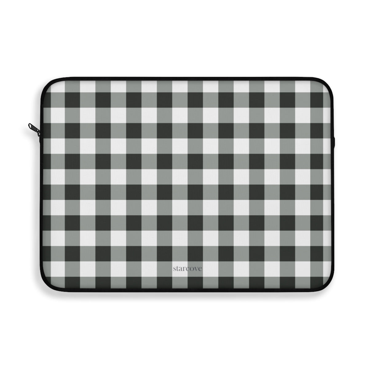 Buffalo Plaid Laptop Sleeve Case, Black and White Checkered Check Square Computer 13 15 inch Bag Starcove Fashion