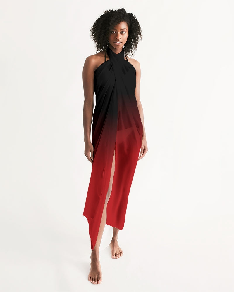 Black Red Ombre Swimsuit Cover Up Women, Tie Dye Gradient Rectangle Wr – Starcove Fashion