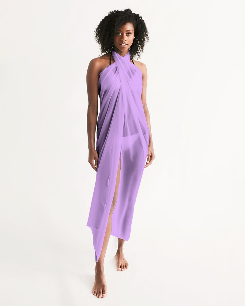 Lavender Swimsuit Cover Up Women, Purple Lilac Beach Bathing Suit Rectangle Wrap Front Sarong Bikini Sexy Long Coverup Swimwear beachwear