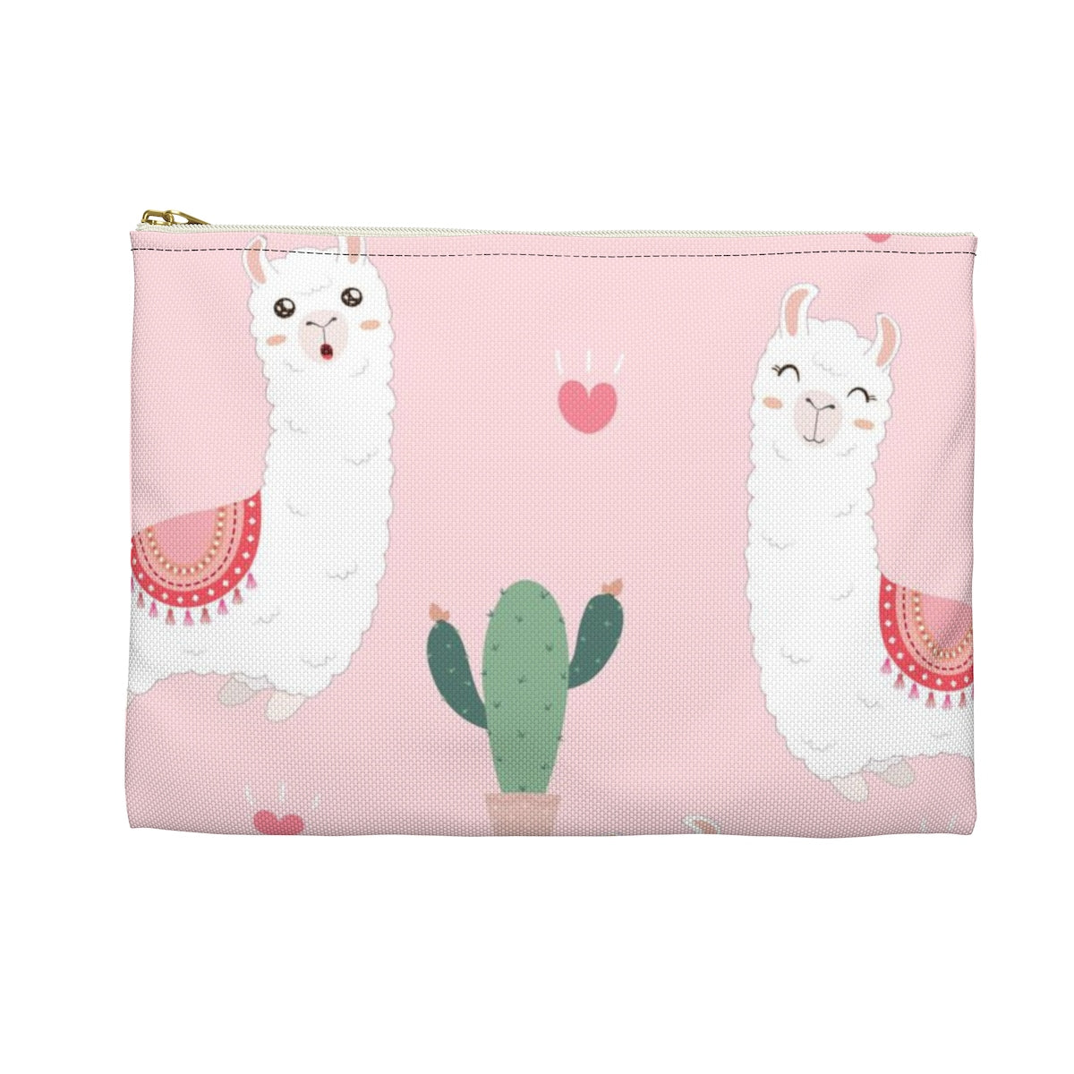 Alpaca Lama Makeup bag, Cactus Zipper Cute Bags, Fun Cosmetic Pouch Organizer, Pink Gifts women, Accessory Travel Purse Pencil Case Starcove Fashion
