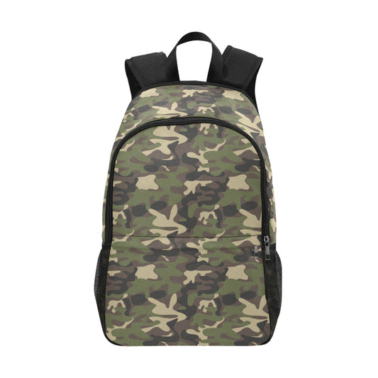 Camo Backpack, Camouflage Green Army Men Women Kids Gift Him Her School College Waterproof Side Mesh Pockets Aesthetic Bag