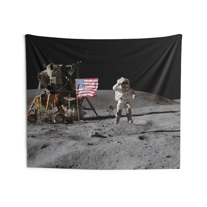 Moon Landing Tapestry, Astronaut On Lunar Surface USA Flag, Indoor Wall Tapestries Art Hanging Decor Home Dorm Room Gift Starcove Fashion