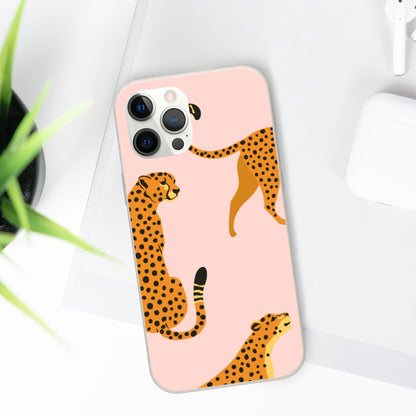 Cheetah Pink iPhone 13 12 Pro Case, 11 Pro Vegan Biodegradable Plant Samsung Galaxy S20 Ultra Eco Friendly Compostable Cell Phone Zero Waist Starcove Fashion