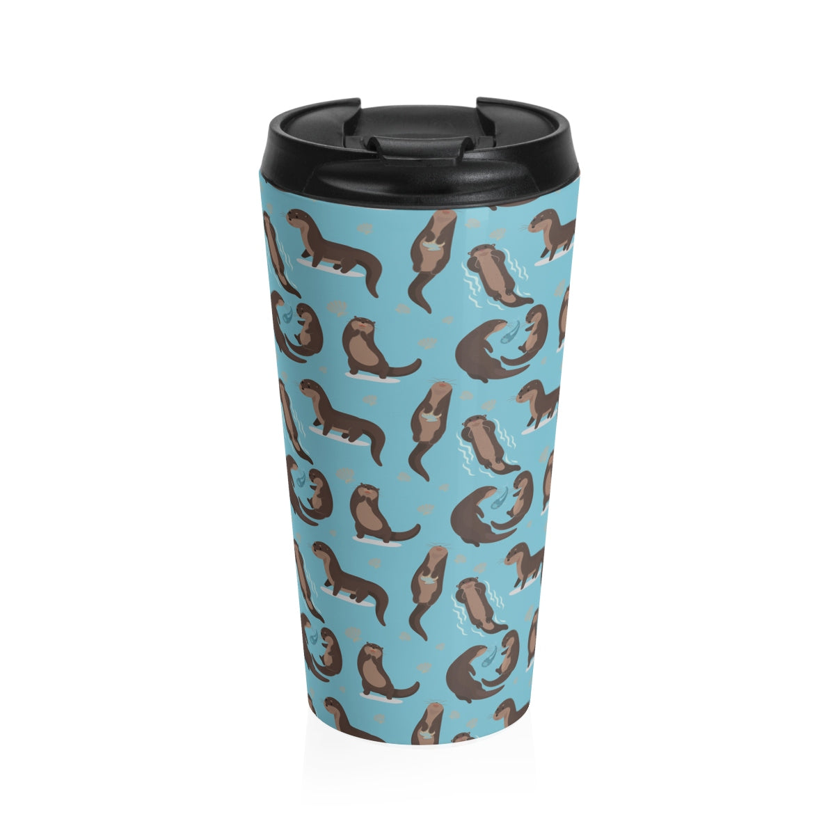 Sea Otter Travel Mug, Blue Sea Cute Marine Animals Stainless Steel Cup Flask Coffee Mug Traveler Tumbler with Lid Gift Starcove Fashion