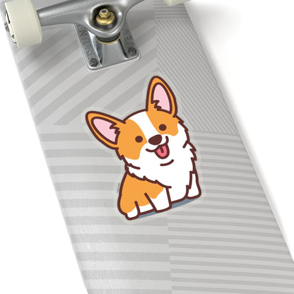 Cute Corgi Puppy Sticker, Happy Dog Laptop Decal Vinyl Cute Waterbottle Tumbler Car Bumper Aesthetic Die Cut Wall Mural Starcove Fashion