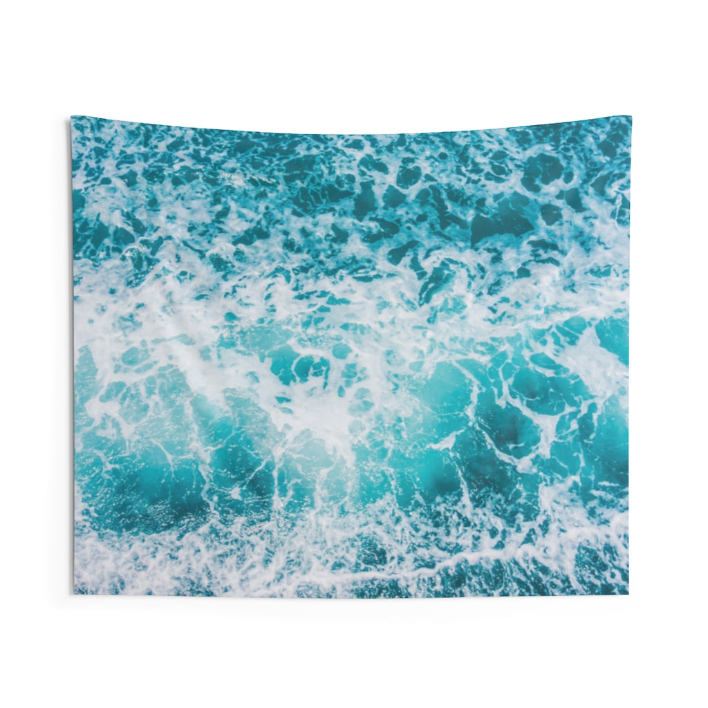 Blue Sea Ocean Water Waves Tapestry, Stormy Landscape Indoor Wall Art Hanging Tapestries Large Small Decor Home Dorm Room Gift Starcove Fashion