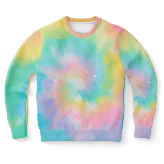Tie Dye Sweatshirt, Pastel Rainbow Graphic Crewneck Fleece Cotton Sweater Jumper Pullover Men Women Adult Aesthetic Top Starcove Fashion