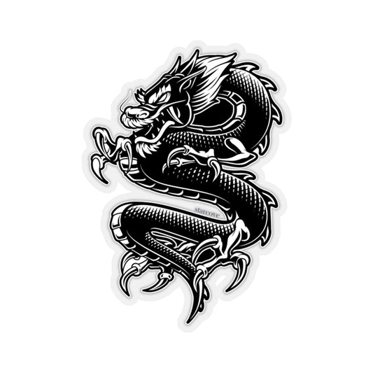 Black Dragon Sticker, Tattoo Design Laptop Decal Vinyl Cute Waterbottle Tumbler Car Waterproof Bumper Aesthetic Die Cut Wall Mural Starcove Fashion