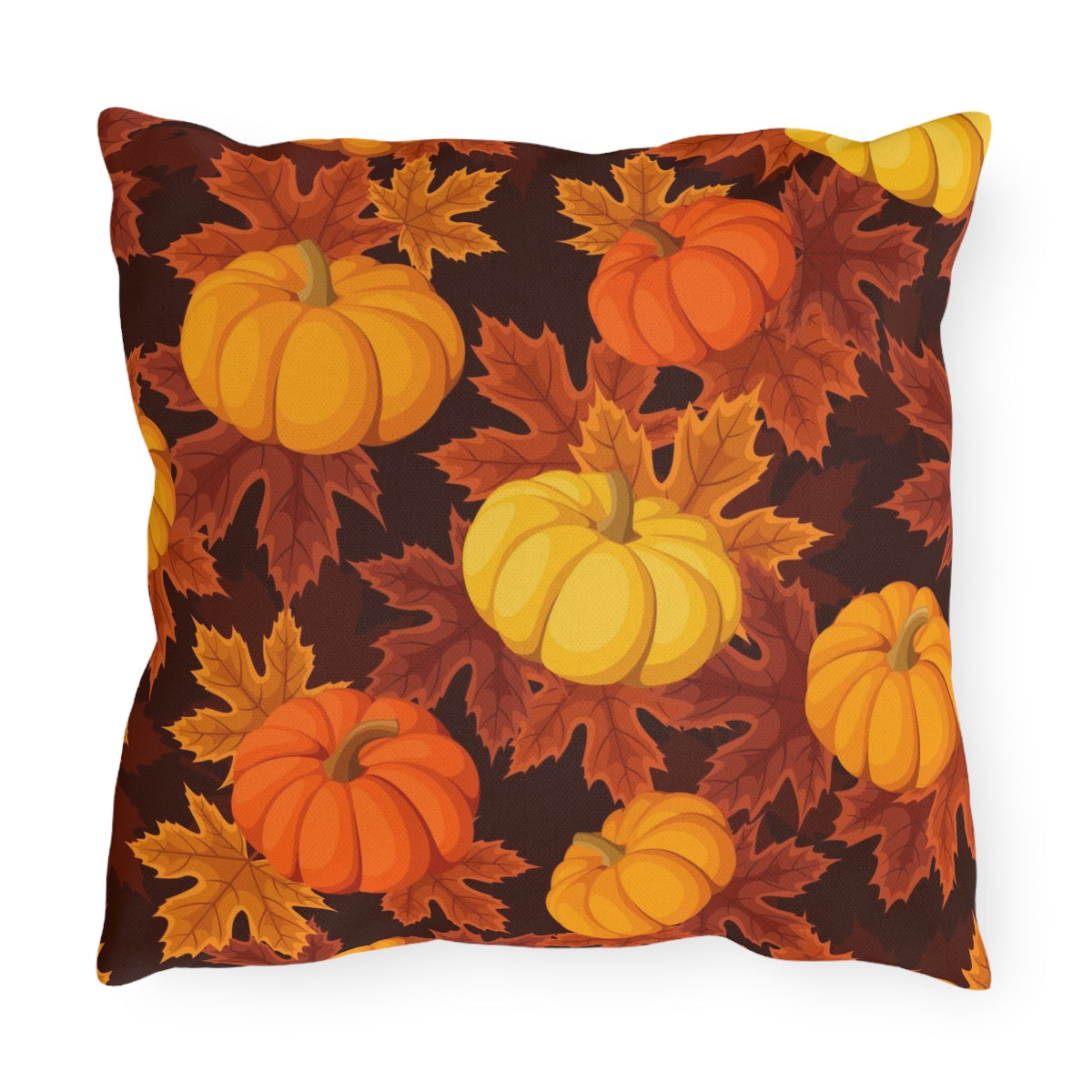 Fall Autumn Outdoor Pillow Filled with Insert, Pumpkins Thanksgiving Leafs Decor Square Throw Decorative Farmhouse Patio Porch Cushion Starcove Fashion