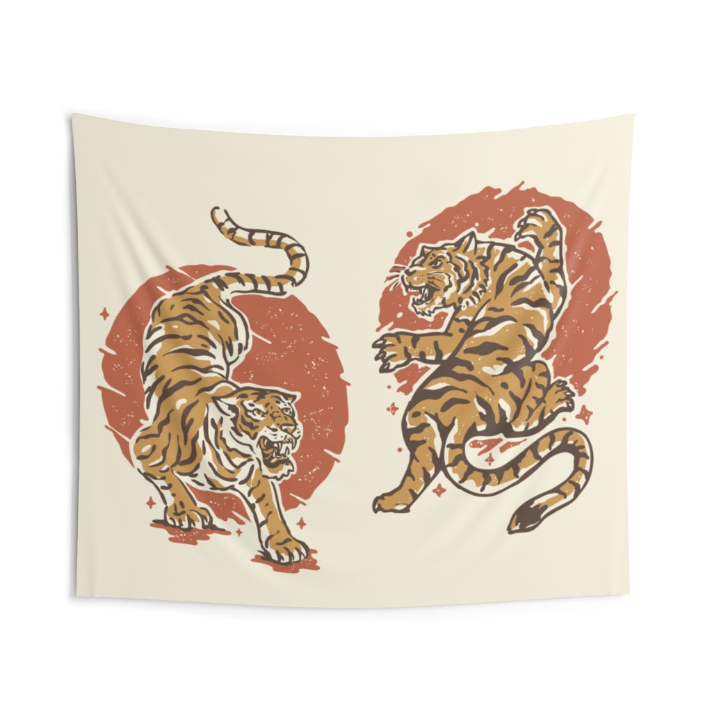 Tiger Illustration Tapestry, Asian Art Landscape Indoor Wall Art Hanging Tapestries Large Small Decor Home Dorm Room Gift Starcove Fashion