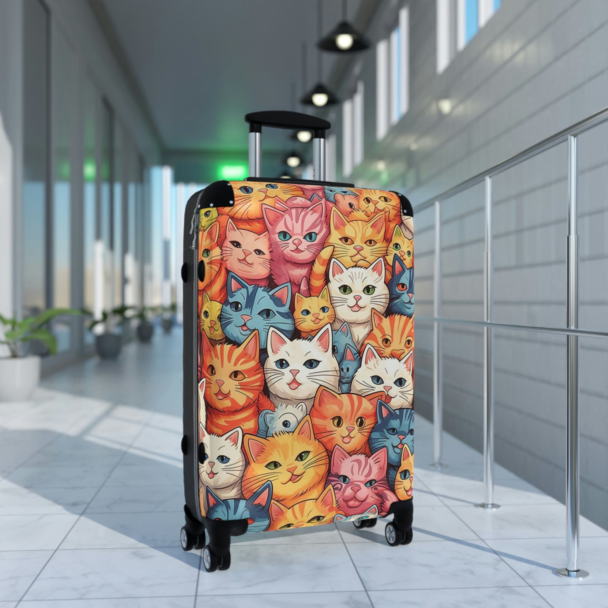 Cats Suitcase Luggage, Kittens Carry On With 4 Wheels Cabin Travel Small Large Set Rolling Spinner Lock Designer Hard Shell Case Starcove Fashion