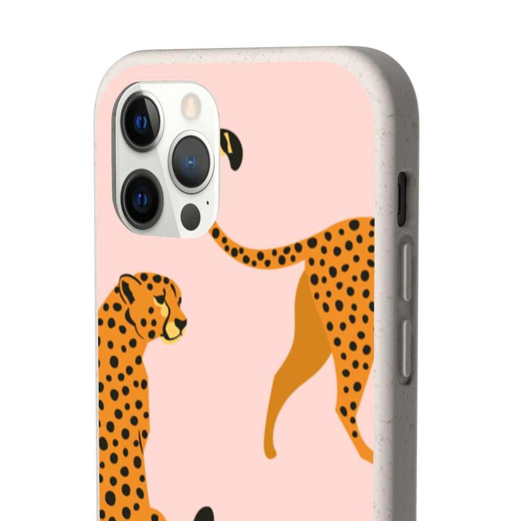 Cheetah Pink iPhone 13 12 Pro Case, 11 Pro Vegan Biodegradable Plant Samsung Galaxy S20 Ultra Eco Friendly Compostable Cell Phone Zero Waist Starcove Fashion