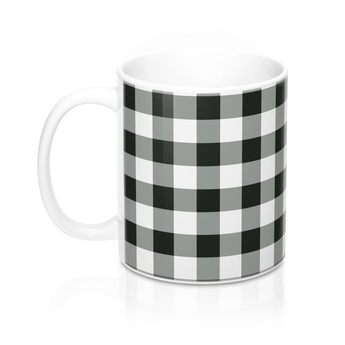 Buffalo Plaid Coffee Mug, Tea Lover Black and White Check Checkered Ceramic Holiday Christmas 11oz Cup Gift Starcove Fashion