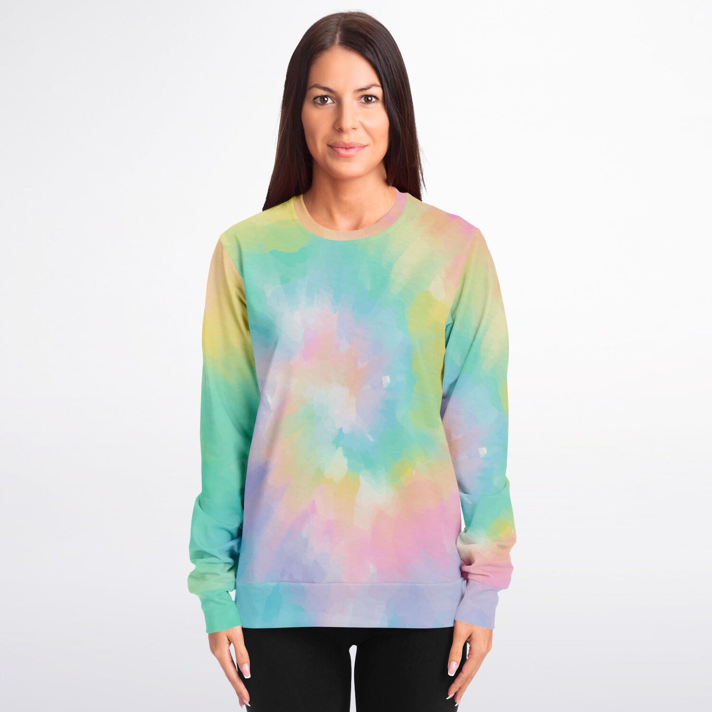 Tie Dye Sweatshirt, Pastel Rainbow Graphic Crewneck Fleece Cotton Sweater Jumper Pullover Men Women Adult Aesthetic Top Starcove Fashion