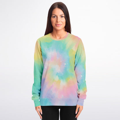 Tie Dye Sweatshirt, Pastel Rainbow Graphic Crewneck Fleece Cotton Sweater Jumper Pullover Men Women Adult Aesthetic Top Starcove Fashion