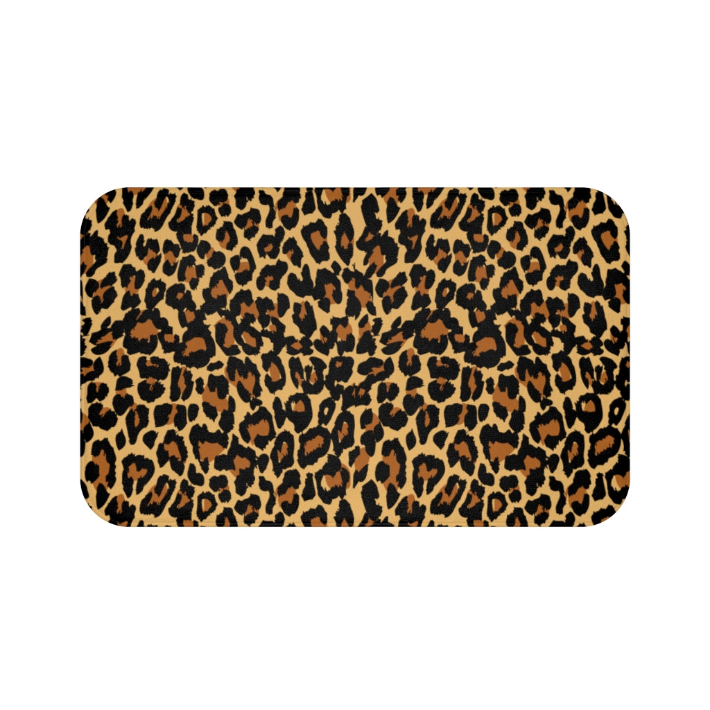 Leopard Print Bath Mat, Animal Cheetah Shower Microfiber Bathroom Floor Decor Non Slip Accessories Large Small Rug Starcove Fashion