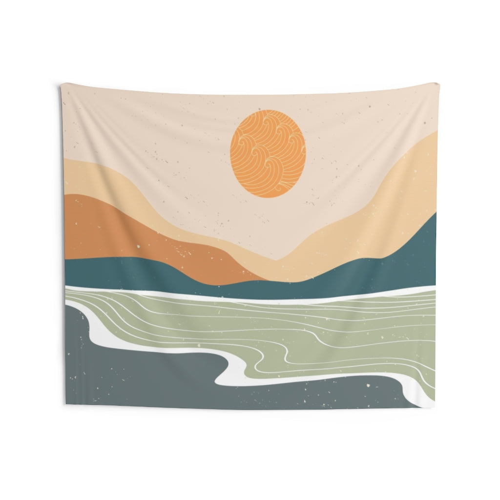 Boho Sunset Abstract Tapestry, Distressed Landscape Indoor Wall Art Hanging Tapestries Large Small Decor Home Dorm Room Gift Starcove Fashion
