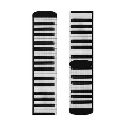 Piano Keys Socks, Fun Musical Player Gift Love Pianist Instrument Music Lover Musician Cool Funny Sublimation Crazy Cute Men Women Socks Starcove Fashion